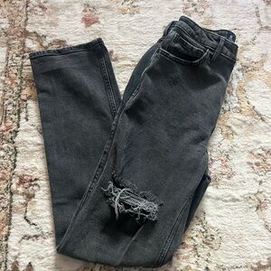 Hollister Black Ultra High-Rise Stacked Vintage Straight Jean
